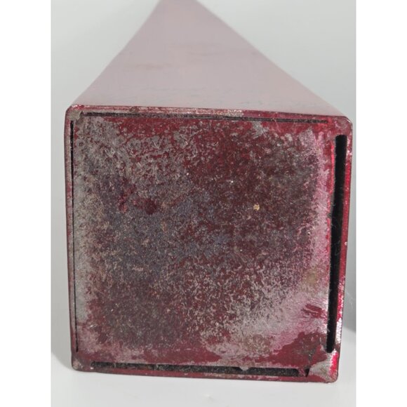 Modern Abstract Metal Sculptures Red & Blue Gold Accents Pair Signed By Burke - Picture 9 of 12